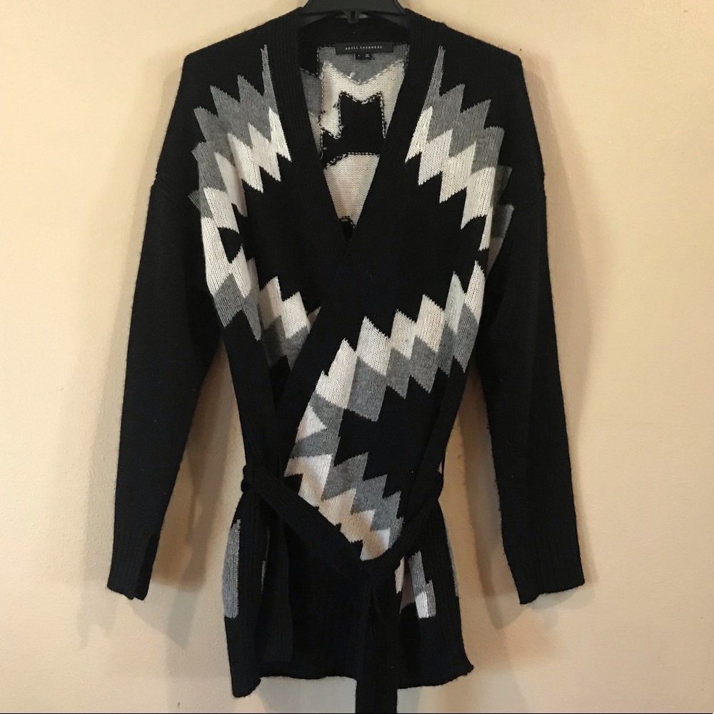 Skull cashmere wrap-tie sweater